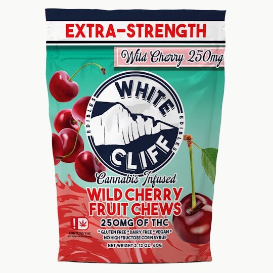 White Cliff - White Cliff Cherry Sweet THC Fruit Chews 250mg, 10, 25mg Pieces - 1