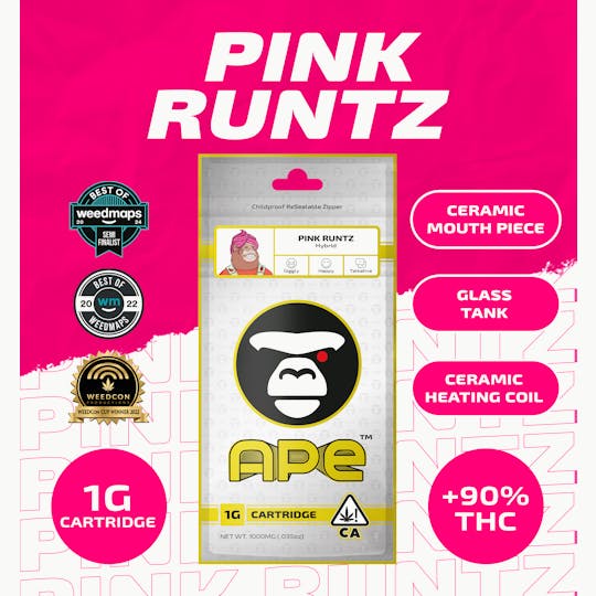 APE Premium Cannabis Corp - PINK RUNTZ - Sauce Carts 1000 mg. - 1