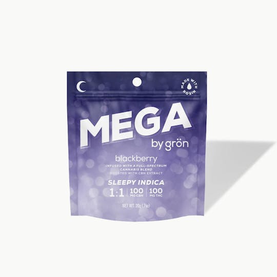 Grön Edibles - Grön 1:1 Blackberry Mega Pearl - Sleepy Indica - CBN/THC - 1