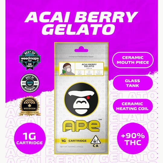 APE Premium Cannabis Corp - ACAI BERRY GELATO — 1g APE Carts - 1