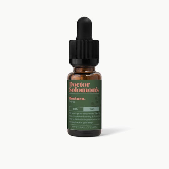 Doctor Solomon's - Doctor Solomon's Restore 1:1 CBD:THC Drops 100mg CBD 100mg THC - 1