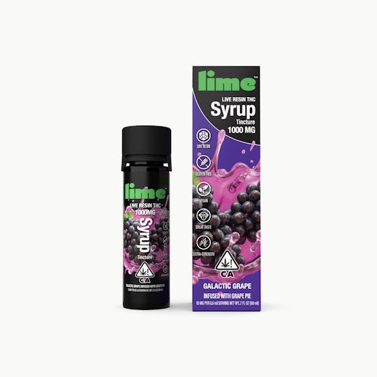 Lime - 1000mg Live Resin THC Syrup Tincture | Galactic Grape - 1