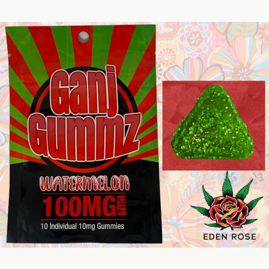 Eden Rose Processing - 100MG Ganj Gummz - Watermelon - 1