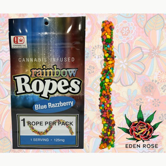 Eden Rose Processing - 125MG Rainbow Rope - Blue Razzberry - 1