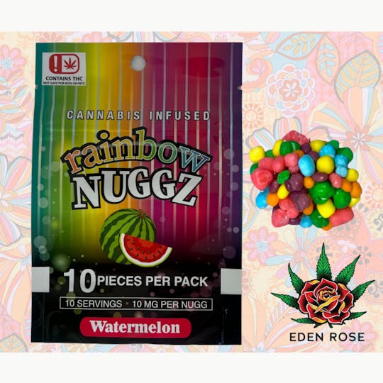Eden Rose Processing - 100MG Rainbow Nuggz - Watermelon - 1