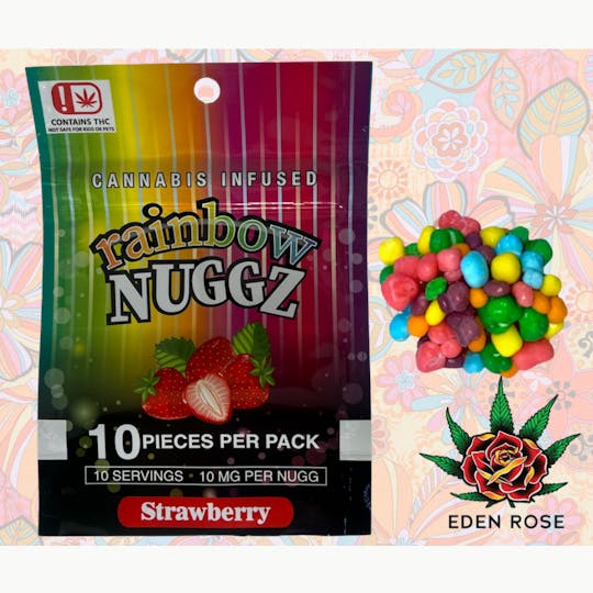 Eden Rose Processing - 100MG Rainbow Nuggz - Strawberry - 1