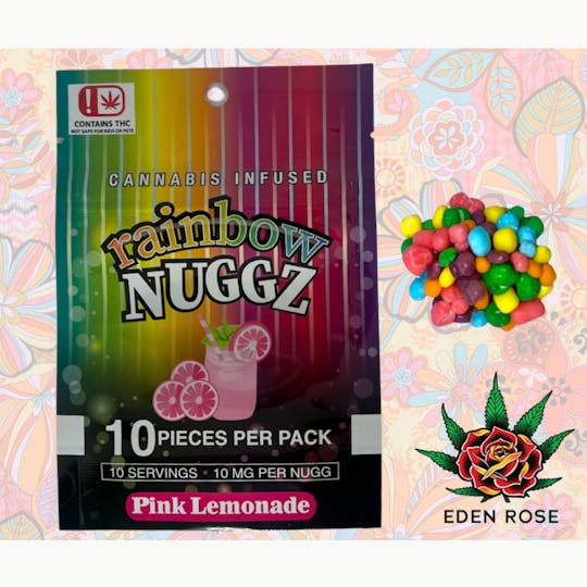 Eden Rose Processing - 100MG Rainbow Nuggz - Pink Lemonade - 1