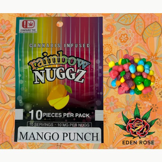 Eden Rose Processing - 100MG Rainbow Nuggz - Mango Punch - 1