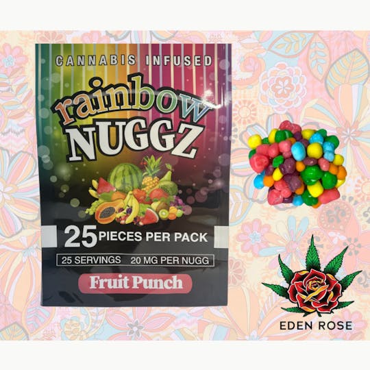 Eden Rose Processing - 100MG Rainbow Nuggz - Fruit Punch - 1