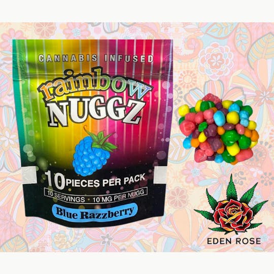 Eden Rose Processing - 100MG Rainbow Nuggz - Blue Razzberry - 1