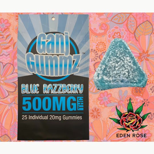 Eden Rose Processing - 500MG Ganj Gummz - Blue Razzberry - 1