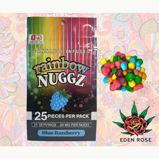 Eden Rose Processing - 500MG Rainbow Nuggz - Blue Razzberry - 1