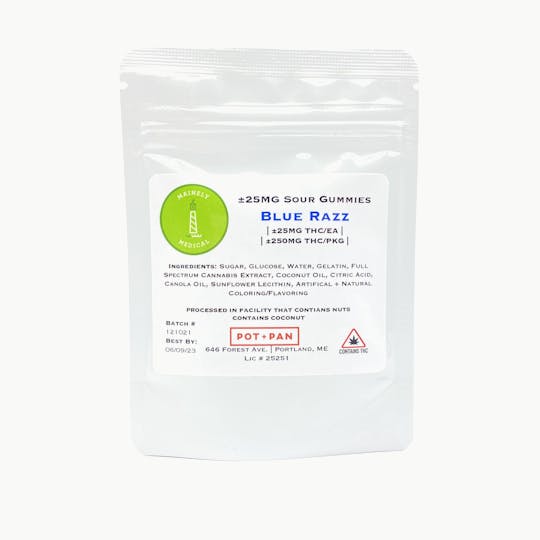Mainely Medical - Mainely Medical Sour Blue Raspberry Gummies 250mg FULL SPECTRUM - 1