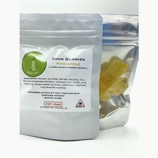 Mainely Medical - Mainely Medical Sour Pineapple Gummies 100mg FULL SPECTRUM - 1