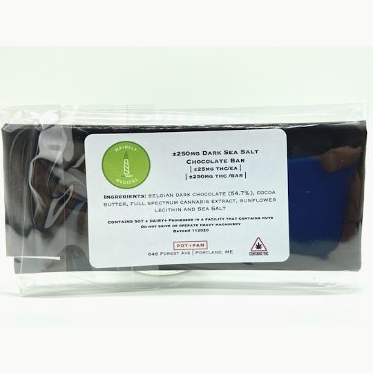 Mainely Medical - Mainely Medical Dark Chocolate with Sea Salt Bar 250mg FULL SPECTRUM - 1
