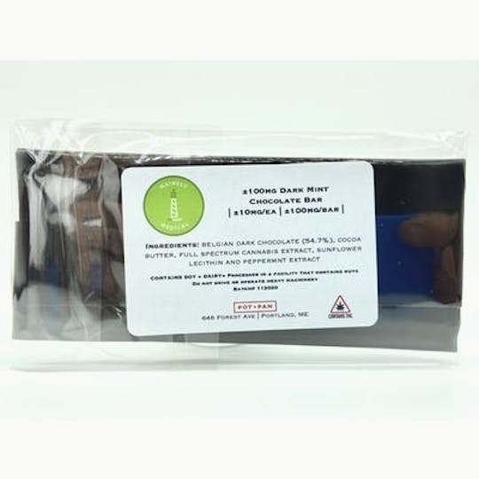 Mainely Medical - Mainely Medical Mint Dark Chocolate Bar 100mg FULL SPECTRUM - 1