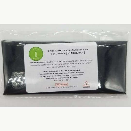 Mainely Medical - Mainely Medical Dark Chocolate Almond Bar 100mg FULL SPECTRUM - 1