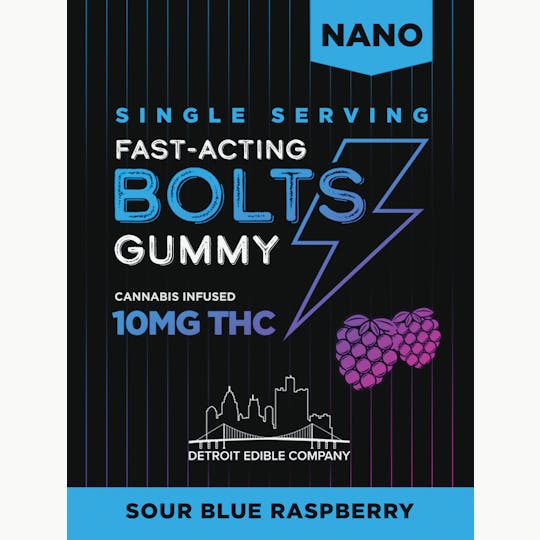 Detroit Edibles - Single Serve Sour Blue Raspberry Bolt - 1