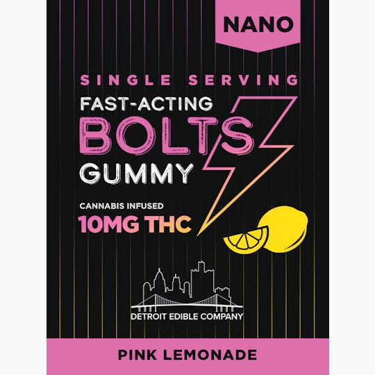Detroit Edibles - Single Serve Pink Lemonade Bolt - 1