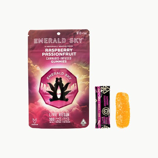 Emerald Sky - Emerald Sky Live Resin Gummies - Raspberry Passionfruit 100mg - 1