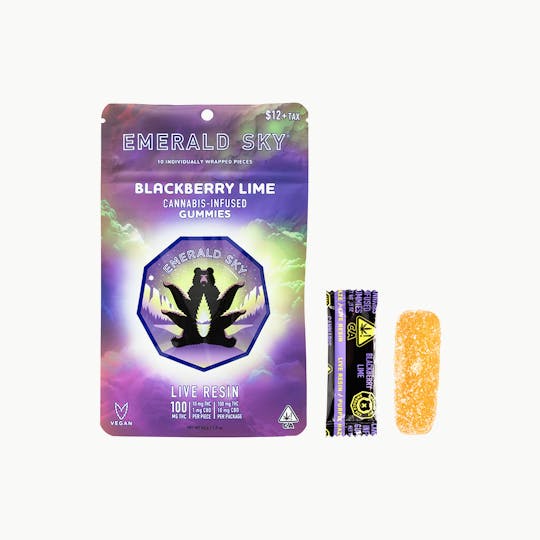 Emerald Sky - Emerald Sky Live Resin Gummies - Blackberry Lime 100mg - 1