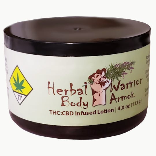Herbal Warrior - Topical: Herbal Warrior CBD:THC lotion 4oz - 1