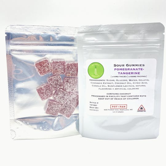 Mainely Medical - Mainely Medical Sour Pomegranate-Tangerine Gummies 100mg FULL SPECTRUM - 1