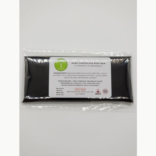 Mainely Medical - Mainely Medical Mint Dark Chocolate Bar 100mg FULL SPECTRUM - 1