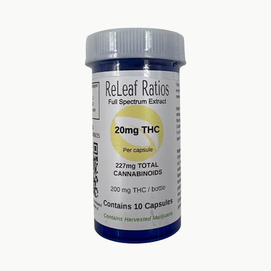 ReLeaf Ratios - Releaf Ratios 20mg THC Capsules ( 10 per pack) - 1