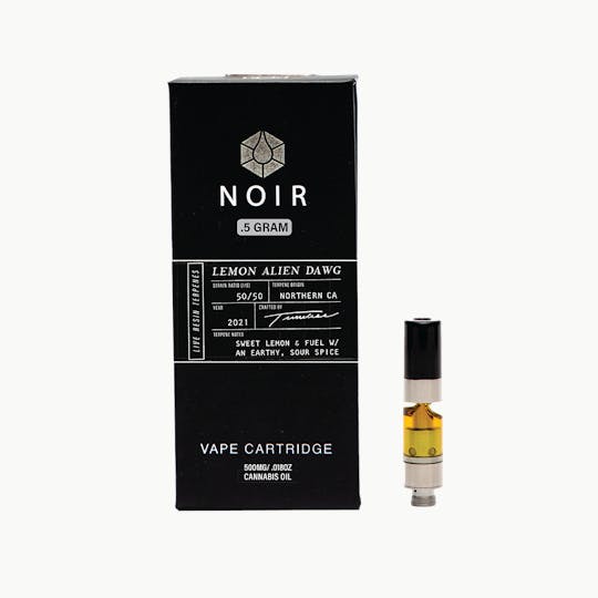 Timeless Vapes - NOIR Lemon Alien Dawg 500mg Vape Cartridge (Live Resin) - 1