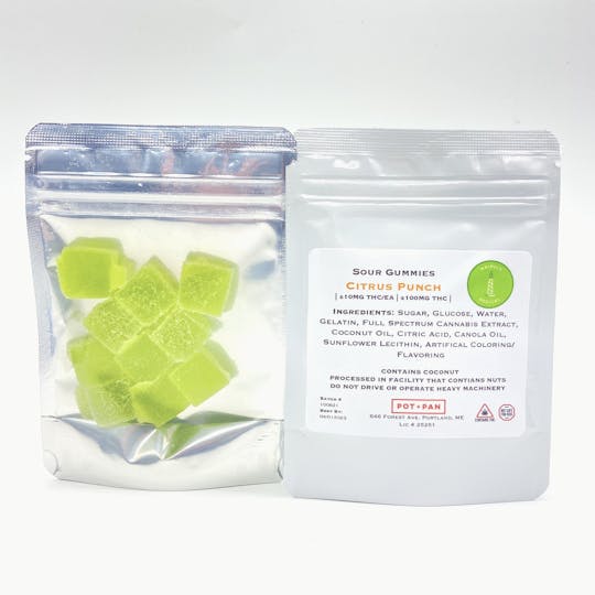 Mainely Medical - Mainely Medical Sour Citrus Punch Gummies 100mg FULL SPECTRUM - 1