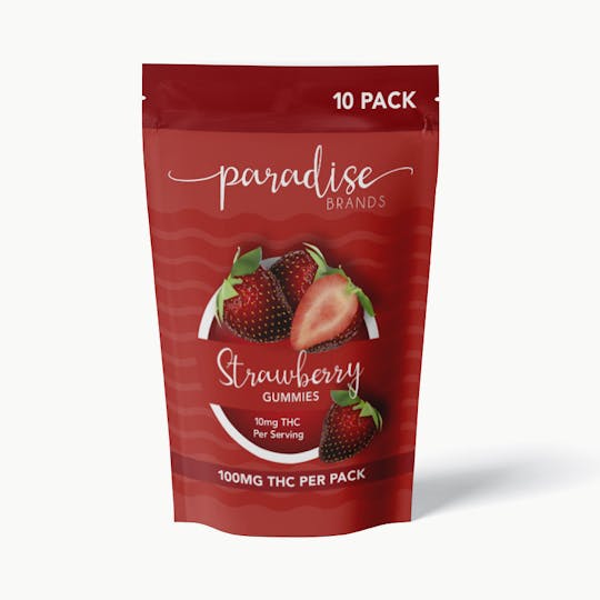 Paradise Brands - Paradise Brands 10 Pack Gummies Strawberry 100mg - 1