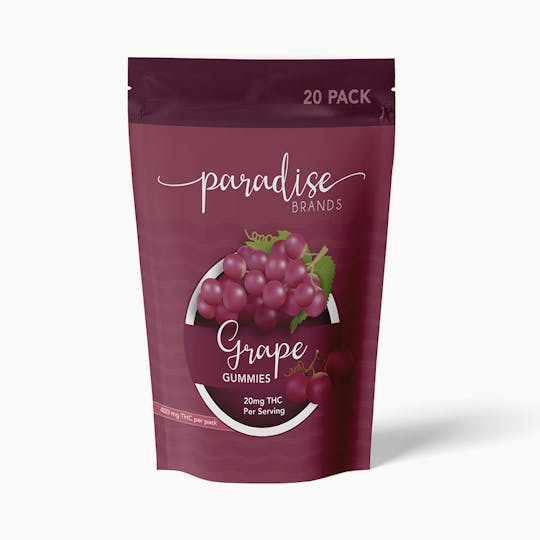 Paradise Brands - Paradise Brands 20 Pack Gummies Grape 400mg - 1