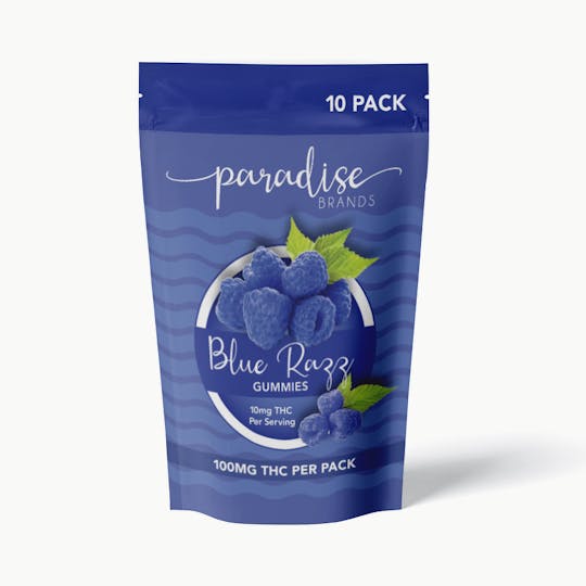 Paradise Brands - Paradise Brands 10 Pack Gummies Blue Razz 100mg - 1