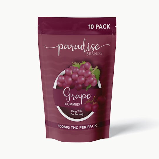 Paradise Brands - Paradise Brands 10 Pack Gummies Grape 100mg - 1