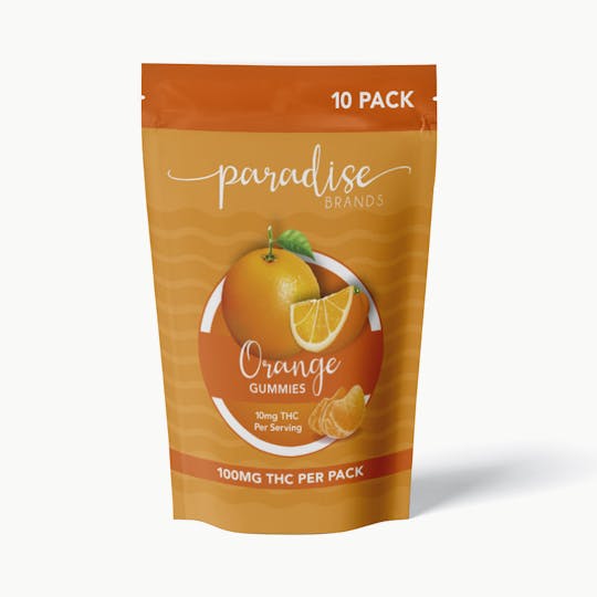 Paradise Brands - Paradise Brands 10 Pack Gummies Orange 100mg - 1