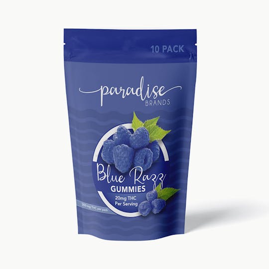 Paradise Brands - Paradise Brands 10 Pack Gummies Blue Razz 200mg - 1