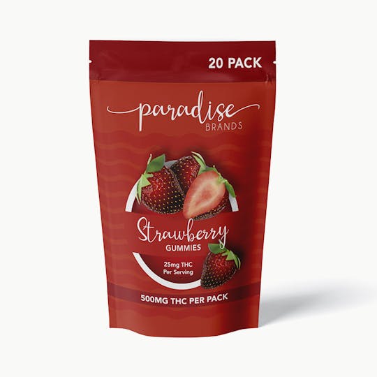 Paradise Brands - Paradise Brands 20 Pack Gummies Strawberry 500mg - 1