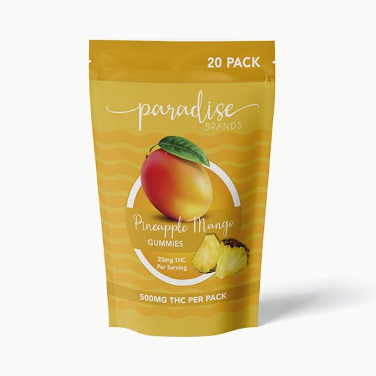 Paradise Brands - Paradise Brands 20 Pack Gummies Pineapple Mango 500mg - 1