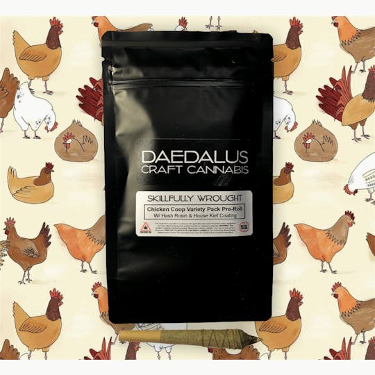 Daedalus Craft Cannabis - Chicken Coop Variety Pre-Roll 5 Pack w/ Hash Rosin & Kief Coating - 1