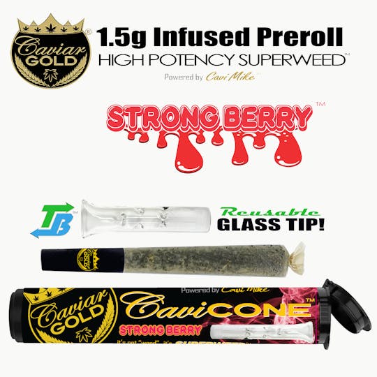 Caviar Gold - Caviar Gold l Cavi Cone l Strong Berry l 1.5g Infused Pre-Roll - 1