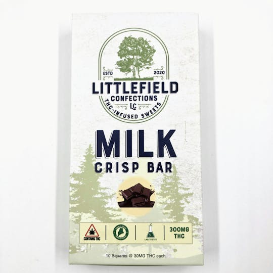 Indico - 300mg Milk Crisp Chocolate Bar - Littlefield Confections - 1