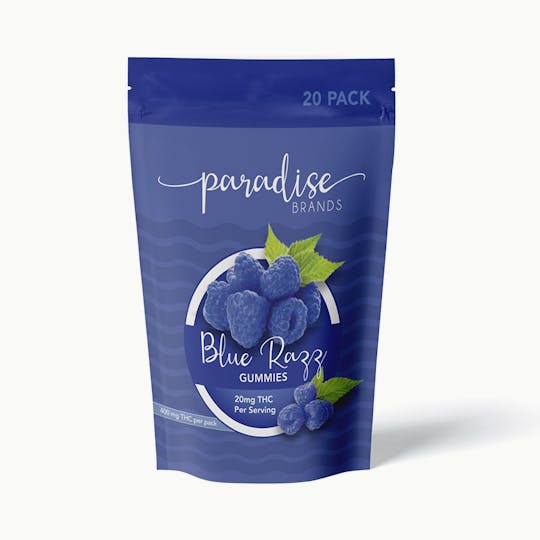 Paradise Brands - Paradise Brands 20 Pack Gummies Blue Razz 400mg - 1