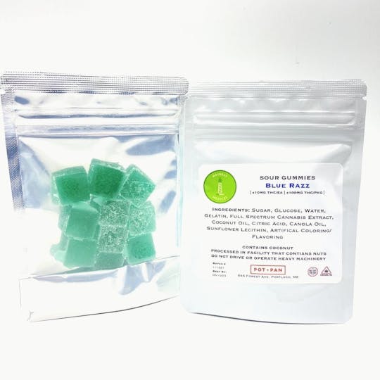 Mainely Medical - Mainely Medical Sour Blue Raspberry Gummies 100mg FULL SPECTRUM - 1