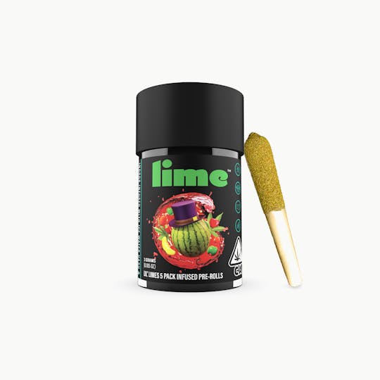 Lime - Live Resin & Hash Infused Lil' Limes (.6g x 5 Mini Pre Rolls) | Watermelon - 1