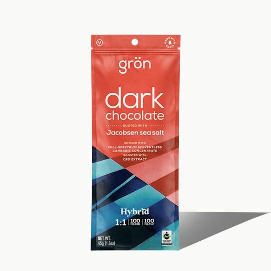 Grön Edibles - Grön 1:1 Dark Chocolate Sea Salt – Hybrid - 1