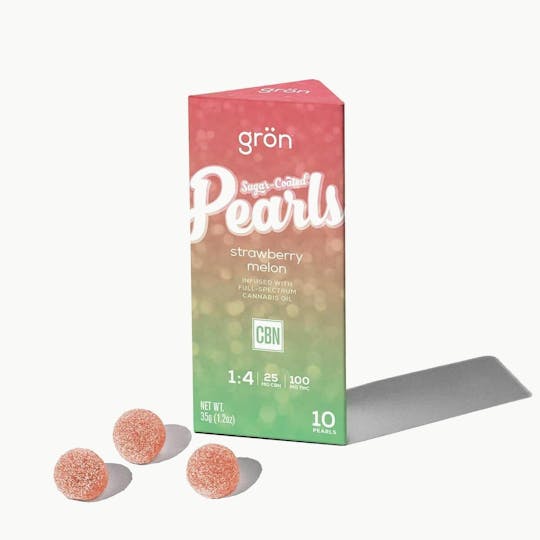 Grön Edibles - Grön 1:4 Strawberry Mellon Pearls – CBN/THC - 1