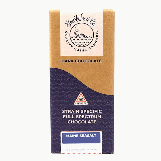 SeaWeed Co. - SWC - Zebra Cakes strain - Dark Choc Maine Sea Salt Bar - 100mg - 1