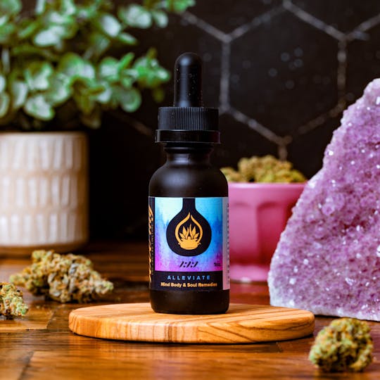 Mind Body & Soul Support - Alleviate 1 oz 1000mg 1:1:1 CBD:CBG:THC Tincture - 1