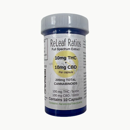 ReLeaf Ratios - 10mg THC : 10mg CBD (10 Per Pack) - 1